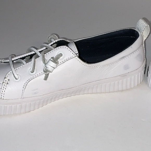 Sperry, White Leather Sneakers, Women’s Size 7. - Picture 8 of 11